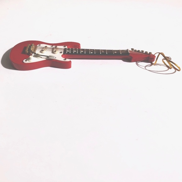 Mini Electric Guitar Fender Instrument Hanging Ornament Red Broadway Gifts music - Picture 10 of 13